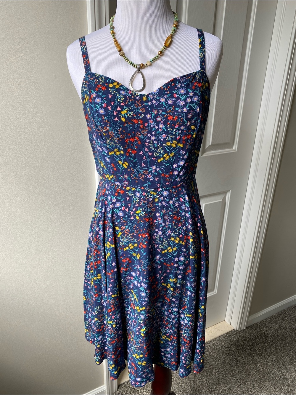 OLD NAVY Cami Dress ~ Floral ~ Navy ~  Sundress ~ Medium